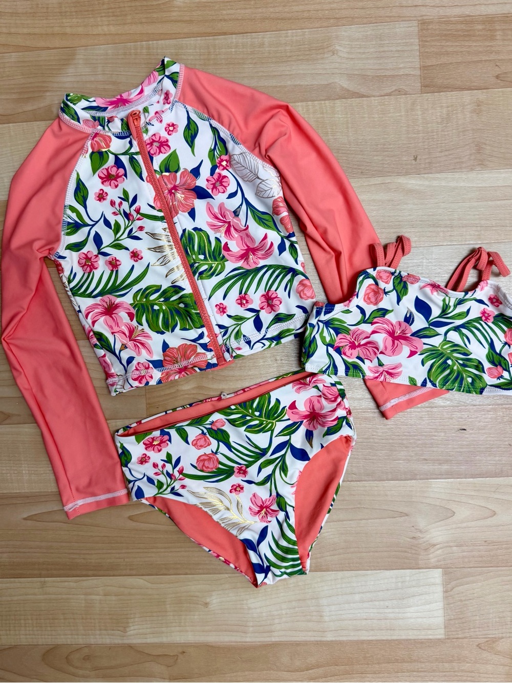 C&C California Kids Girls 3pc Swim Set Size 7